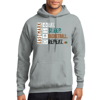 Eat Sleep Ball Repeat Grey Fleece Hoodie Thumbnail